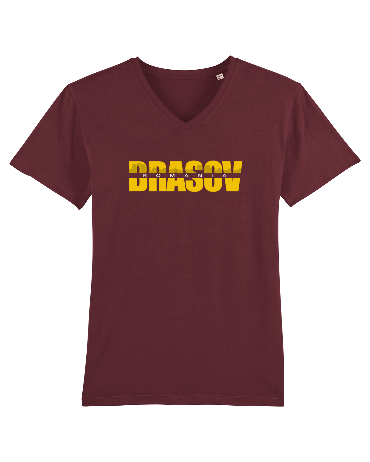 Tricou mânecă scurtă guler V Bărbat Presenter Burgundy