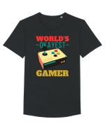 World's Okayest Gamer Tricou mânecă scurtă guler larg Bărbat Skater