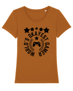 World's Okayest Gamer Tricou mânecă scurtă guler larg fitted Damă Expresser