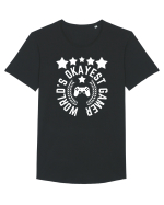 World's Okayest Gamer Tricou mânecă scurtă guler larg Bărbat Skater