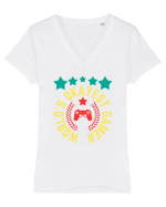 World's Okayest Gamer Tricou mânecă scurtă guler V Damă Evoker