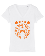 World's Okayest Gamer Tricou mânecă scurtă guler V Damă Evoker