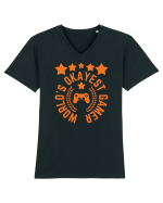 World's Okayest Gamer Tricou mânecă scurtă guler V Bărbat Presenter
