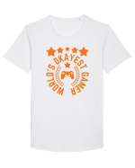 World's Okayest Gamer Tricou mânecă scurtă guler larg Bărbat Skater