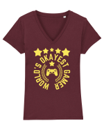 World's Okayest Gamer Tricou mânecă scurtă guler V Damă Evoker