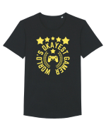 World's Okayest Gamer Tricou mânecă scurtă guler larg Bărbat Skater