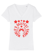 World's Okayest Gamer Tricou mânecă scurtă guler V Damă Evoker