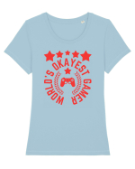World's Okayest Gamer Tricou mânecă scurtă guler larg fitted Damă Expresser