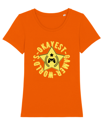 World's Okayest Gamer Bright Orange