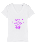 Wild Rose Tricou mânecă scurtă guler V Damă Evoker