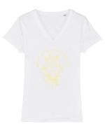Wild Rose Tricou mânecă scurtă guler V Damă Evoker