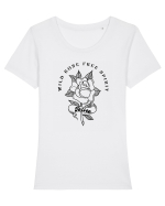 Wild Rose Tricou mânecă scurtă guler larg fitted Damă Expresser