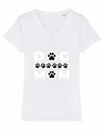 Dog Mom Tricou mânecă scurtă guler V Damă Evoker