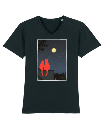 Cats Watching Moon Black
