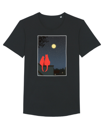 Cats Watching Moon Black