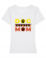 Dog Mom Tricou mânecă scurtă guler larg fitted Damă Expresser