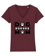 Dog Mom Tricou mânecă scurtă guler V Damă Evoker