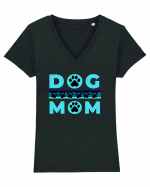 Dog Mom Tricou mânecă scurtă guler V Damă Evoker