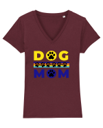 Dog Mom Tricou mânecă scurtă guler V Damă Evoker
