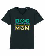 Dog Mom Tricou mânecă scurtă guler V Bărbat Presenter