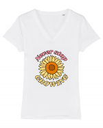 Never Stop Growing Tricou mânecă scurtă guler V Damă Evoker