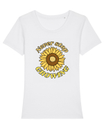 Never Stop Growing Tricou mânecă scurtă guler larg fitted Damă Expresser