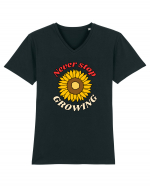 Never Stop Growing Tricou mânecă scurtă guler V Bărbat Presenter