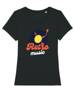 Retro Music Tricou mânecă scurtă guler larg fitted Damă Expresser