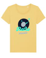 Retro Music Tricou mânecă scurtă guler larg fitted Damă Expresser