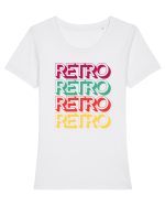 Retro Lover Tricou mânecă scurtă guler larg fitted Damă Expresser