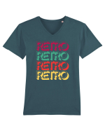 Retro Lover Tricou mânecă scurtă guler V Bărbat Presenter