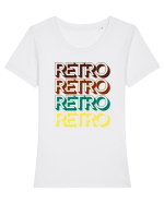 Retro Lover Tricou mânecă scurtă guler larg fitted Damă Expresser