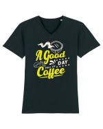 A Good Day Full of Coffee Tricou mânecă scurtă guler V Bărbat Presenter