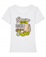 Brown Beans Brown Coffee Tricou mânecă scurtă guler larg fitted Damă Expresser