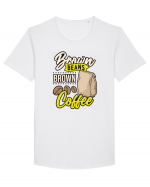 Brown Beans Brown Coffee Tricou mânecă scurtă guler larg Bărbat Skater