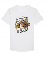 Coffee and Peace Tricou mânecă scurtă guler larg Bărbat Skater