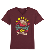Coffee Breaks are Necessary Tricou mânecă scurtă guler V Bărbat Presenter