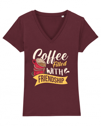 Coffee Filled with Friendship Burgundy