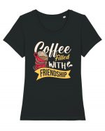 Coffee Filled with Friendship Tricou mânecă scurtă guler larg fitted Damă Expresser