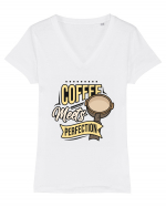 Coffee Meets Perfection Tricou mânecă scurtă guler V Damă Evoker