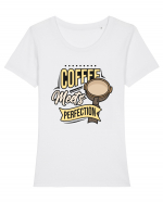 Coffee Meets Perfection Tricou mânecă scurtă guler larg fitted Damă Expresser