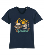 Coffee with a New Passion Tricou mânecă scurtă guler V Bărbat Presenter