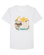 Coffee with a New Passion Tricou mânecă scurtă guler larg Bărbat Skater