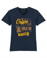 Coffee with an Attitude Tricou mânecă scurtă guler V Bărbat Presenter