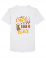 Coffee with an Attitude Tricou mânecă scurtă guler larg Bărbat Skater