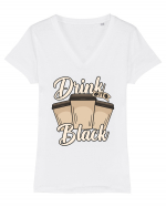 Drink it Black Tricou mânecă scurtă guler V Damă Evoker