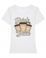 Drink it Black Tricou mânecă scurtă guler larg fitted Damă Expresser