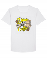 Drink Excellent Coffee Tricou mânecă scurtă guler larg Bărbat Skater