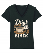 Drink it Black Tricou mânecă scurtă guler V Damă Evoker