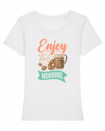 Enjoy the Morning Tricou mânecă scurtă guler larg fitted Damă Expresser